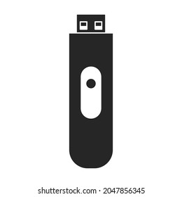 Icono del vector flash de la unidad.Icono del vector negro aislado en el flash de la unidad de fondo blanco.