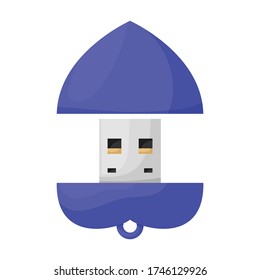 Icono del vector flash de la unidad.Icono del vector de dibujos animados aislado en flash de la unidad de fondo blanco.