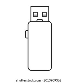 Drive flash vector icon.Outline vector icon isolated on white background drive flash.