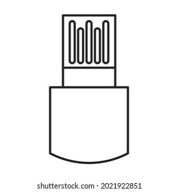 Drive flash vector icon.Outline vector icon isolated on white background drive flash.