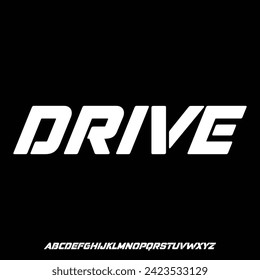 drive font, movement speed type font typeset vector