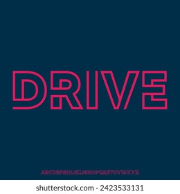 drive font, movement speed type font typeset vector