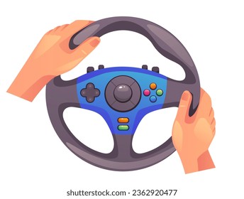 Drive game car wheel guide logo isolated concept. Vector flat graphic design illustration
