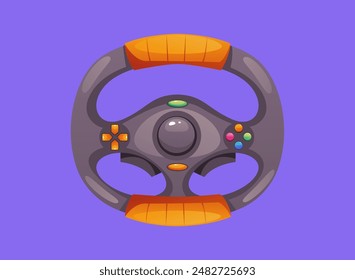 Drive game car wheel guide logo isolated concept. Vector flat graphic design illustration