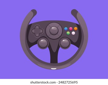 Drive game car wheel guide logo isolated concept. Vector flat graphic design illustration