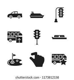 drive icon. 9 drive vector icons set. zoom, traffic light and golf icons for web and design about drive theme