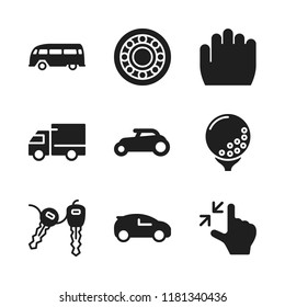 drive icon. 9 drive vector icons set. car, van and golf icons for web and design about drive theme