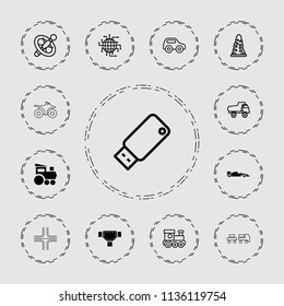Drive icon. collection of 13 drive filled and outline icons such as sport car, tunnel, toy car, train toy, wheel, cpu planet, road. editable drive icons for web and mobile.