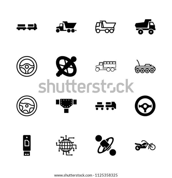 Drive icon. collection of\
16 drive filled and outline icons such as truck with luggage, toy\
car, steering wheel, motorcycle, truck. editable drive icons for\
web and mobile.
