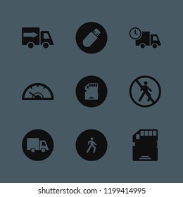 drive icon. drive vector icons set flash driver, pedestrian, no pedestrian crossing and memory card