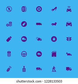 drive icon. drive vector icons set truck, car wheel, no pedestrian crossing and car with signal