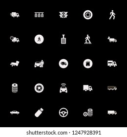 drive icon. drive vector icons set pedal, car wheel, car with signal and traffic signs