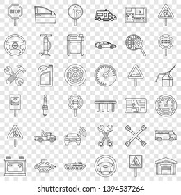Drive icons set. Outline style of 36 drive vector icons for web for any design