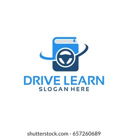Drive Learn Logo With Book and Steer element