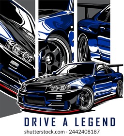 drive a legend car tshirt print