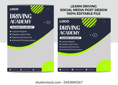 Drive like an expert driving school social media post design, Driving school, Driving training, expert driver social media post