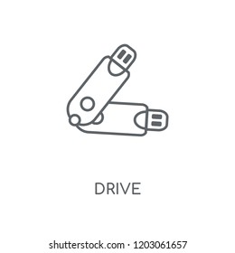 Drive linear icon. Drive concept stroke symbol design. Thin graphic elements vector illustration, outline pattern on a white background, eps 10.