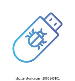 Drive malware glyph icon white background