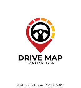 drive map logo icon vector isolated