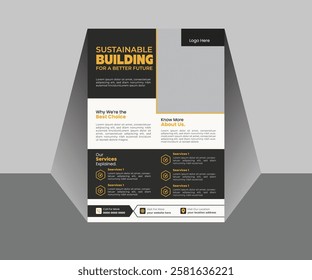 Drive more business with this simple yet highly effective construction flyer design.