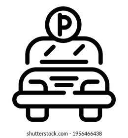 Drive parking icon. Outline drive parking vector icon for web design isolated on white background