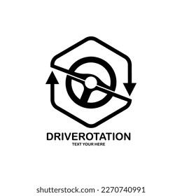 Diseño del logotipo del vector de rotación de la unidad