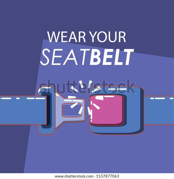 drive safely design with seat\
belt icon over purple background, colorful design. vector\
illustration