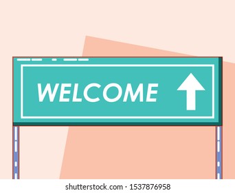 drive safely welcome arrow traffic signal vector illustration