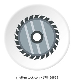 Drive for saw icon in flat circle isolated vector illustration for web