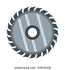 Drive for saw icon in flat style isolated on white background. Cutting symbol vector illustration