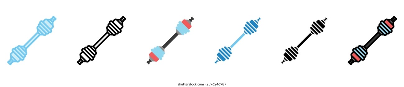Drive Shaft multi style icons set. use for modern concept, print, UI, UX kit, web and app development. Vector EPS 10, related to car service, auto garage, car spare part.