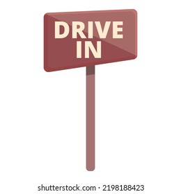 Drive in sign icon cartoon vector. Cinema movie. Car screen