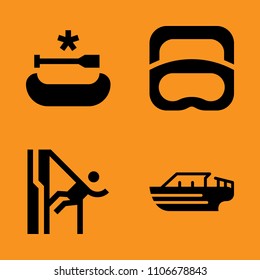 drive, snorkeling, vector and compensation icons set. Vector illustration for web and design
