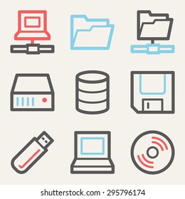 Drive storage web icons, square buttons
