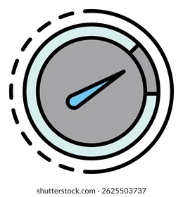 Drive tachometer icon. Outline drive tachometer vector icon color flat isolated