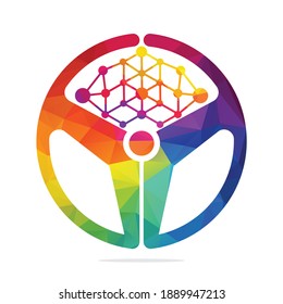 Drive tech creative symbol vector. steering wheel communication vector illustration design.