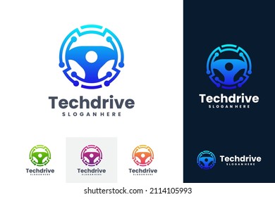 Drive technology logo vector. Smart driving logo template concept.