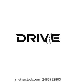 Drive text, typography logo design.