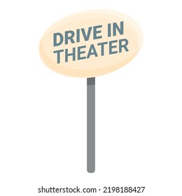 Drive In Theater Icon Cartoon Vector. Cinema Movie. Auto Air