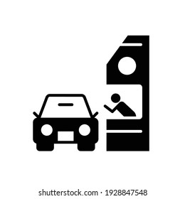 Icono de glifo. Se puede usar un sencillo símbolo de estilo sólido para diseño web, móvil, ui. A través de ventana, coche, restaurante, concepto de tienda. Ilustración vectorial aislada en fondo blanco. EPS 10.
