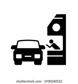 Icono de glifo. Se puede usar un sencillo símbolo de estilo sólido para diseño web, móvil, ui. A través de ventana, coche, restaurante, concepto de tienda. Ilustración vectorial aislada en fondo blanco. EPS 10.