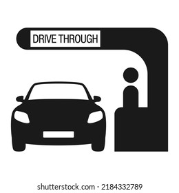 Drive Through Icon. Order Pickup Symbol Vector Illustration