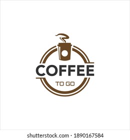 drive thru coffee bar logo design, to go concept vector food and drink idea