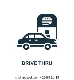 Drive Thru icon. Monochrome sign from take away collection. Creative Drive Thru icon illustration for web design, infographics and more