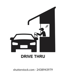 Drive thru icon. Drive through isolated on background vector illustration