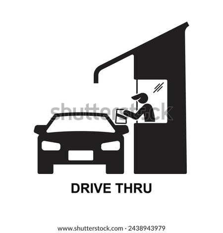 Drive thru icon. Drive through isolated on background vector illustration