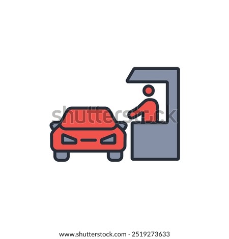 Drive Thru icon. vector.Editable stroke.linear style sign for use web design,logo.Symbol illustration.