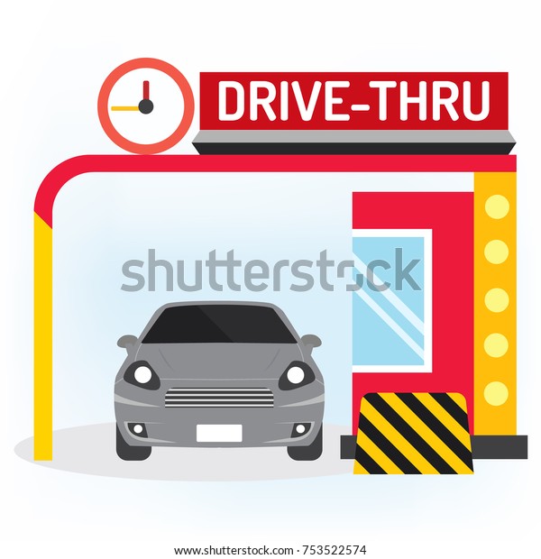 drive thru sign clipart