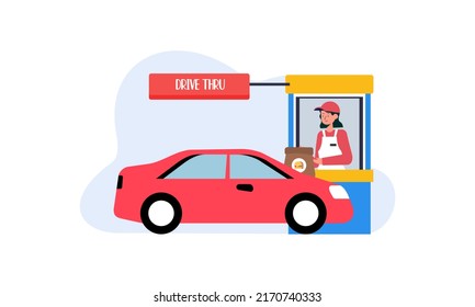 Drive thru, take away concept illustration