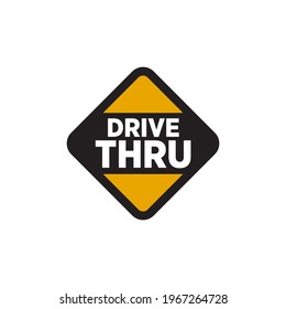 Drive thru text logo design vector template